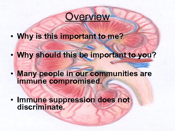 Overview • Why is this important to me? • Why should this be important