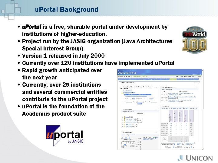u. Portal Background • u. Portal is a free, sharable portal under development by