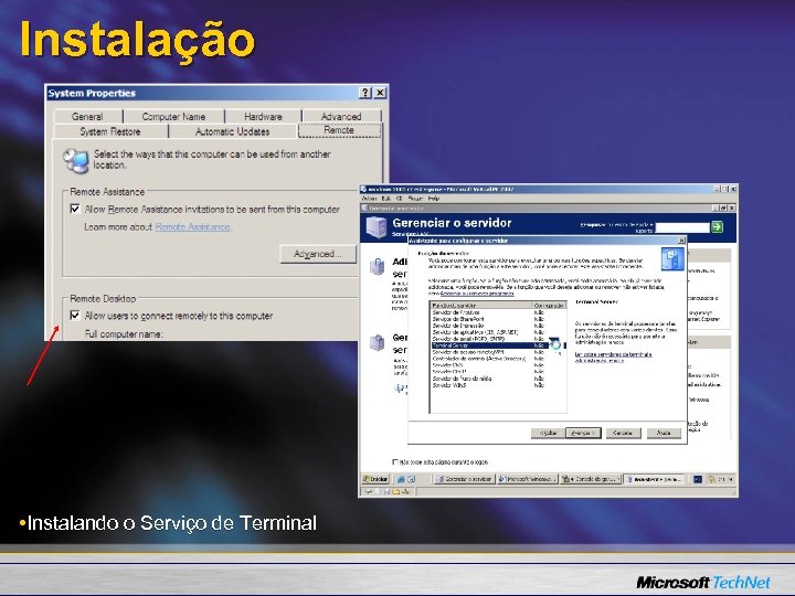 Instalação • Instalando o Serviço de Terminal 