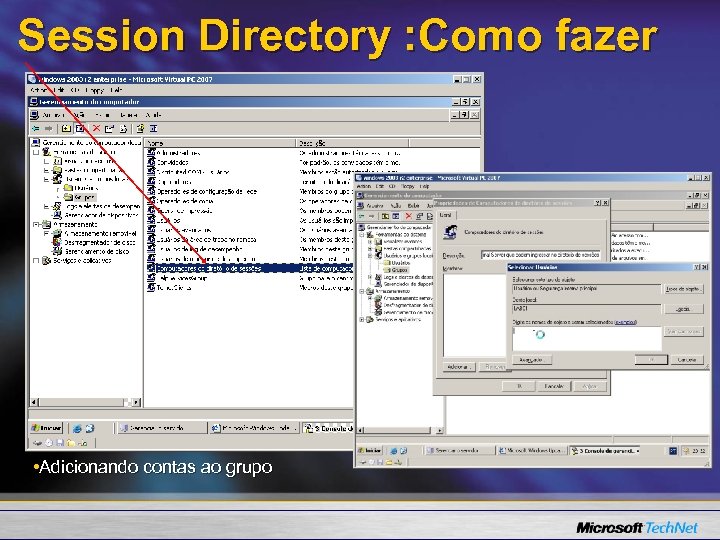 Session Directory : Como fazer • Adicionando contas ao grupo 