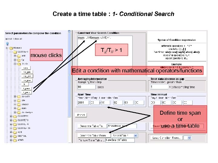 Create a time table : 1 - Conditional Search mouse clicks T /T// >