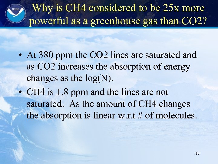 Why is CH 4 considered to be 25 x more powerful as a greenhouse