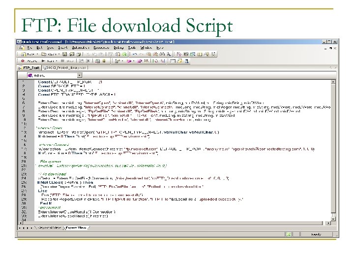 FTP: File download Script 