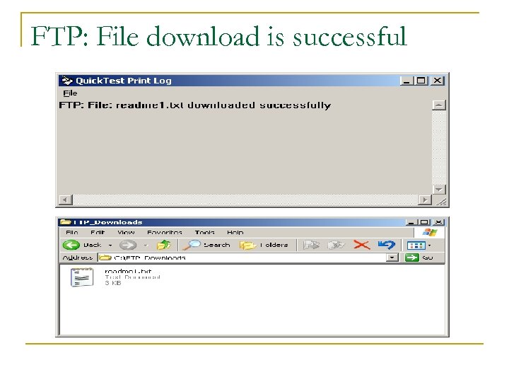 FTP: File download is successful 