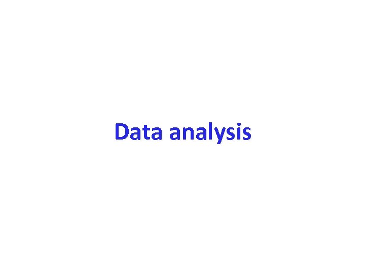 Data analysis 
