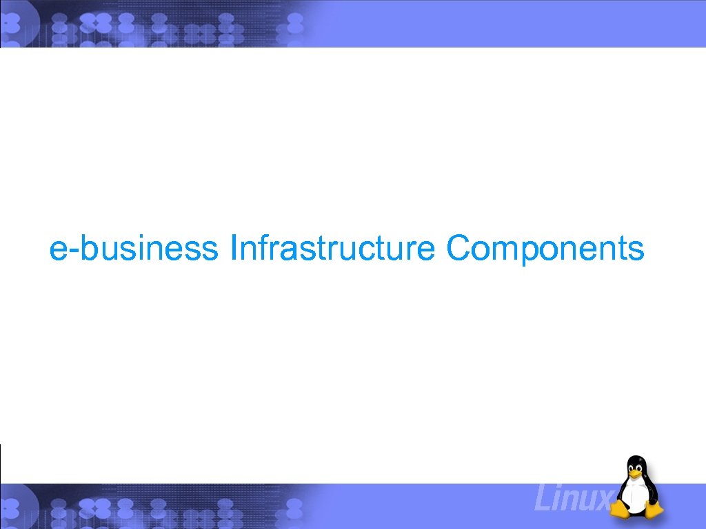 e-business Infrastructure Components 