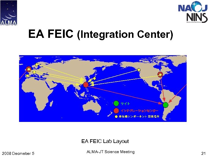 EA FEIC (Integration Center) EA FEIC Lab Layout 2008 Decmeber 5 ALMA-JT Science Meeting