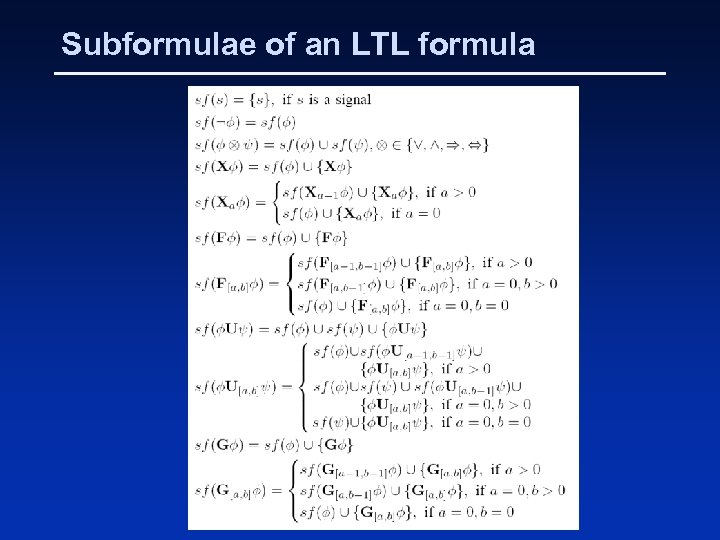 Subformulae of an LTL formula 