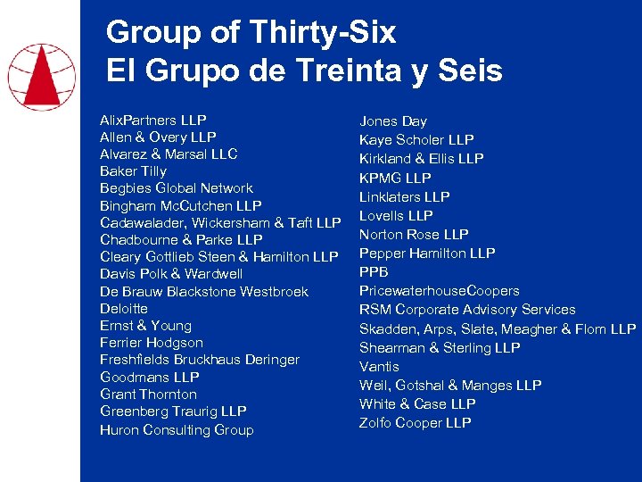 Group of Thirty-Six El Grupo de Treinta y Seis Alix. Partners LLP Allen &