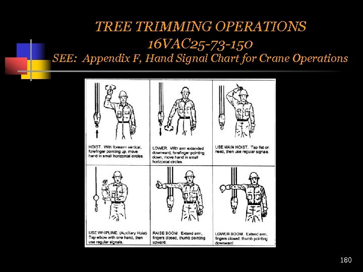 TREE TRIMMING OPERATIONS 16 VAC 25 -73 -150 SEE: Appendix F, Hand Signal Chart