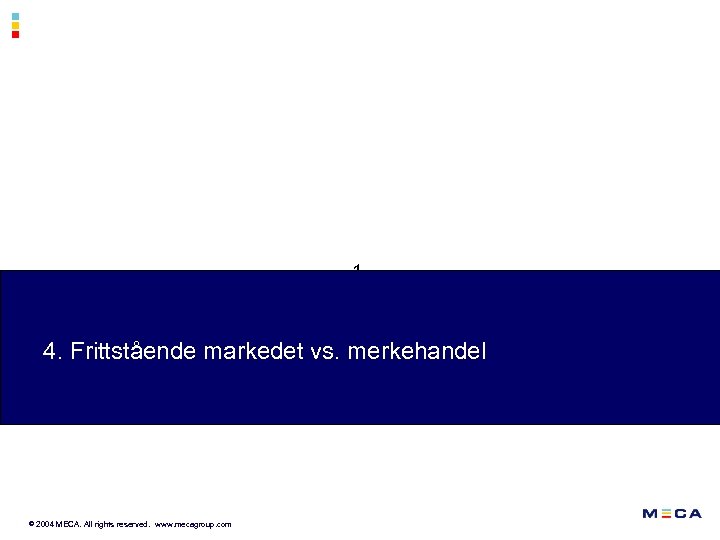 1. 4. Frittstående markedet vs. merkehandel Sidan © 200420 MECA. All rights reserved. www.