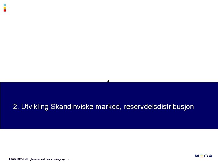1. 2. Utvikling Skandinviske marked, reservdelsdistribusjon Sidan © 20049 MECA. All rights reserved. www.