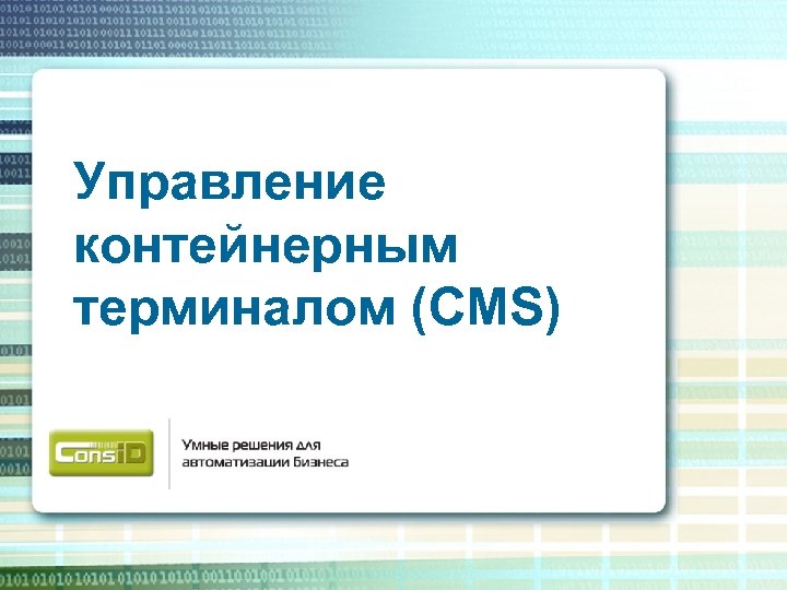 Управление контейнерным терминалом (CMS) 