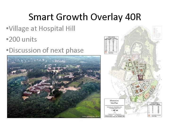 Smart Growth Overlay 40 R • Village at Hospital Hill • 200 units •