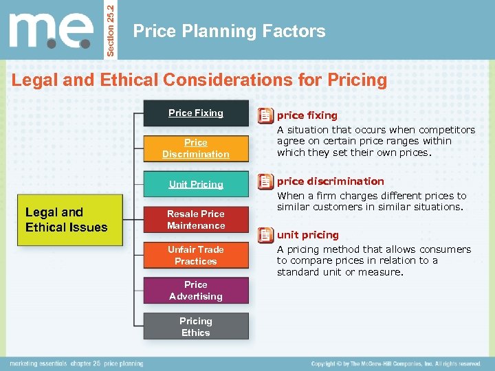 Section 25. 2 Price Planning Factors Legal and Ethical Considerations for Pricing Price Fixing