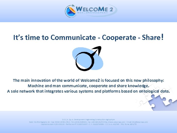 It’s time to Communicate - Cooperate - Share! The main innovation of the world