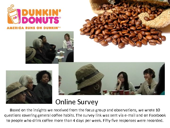 Online Survey Based on the insights we received from the focus group and observations,