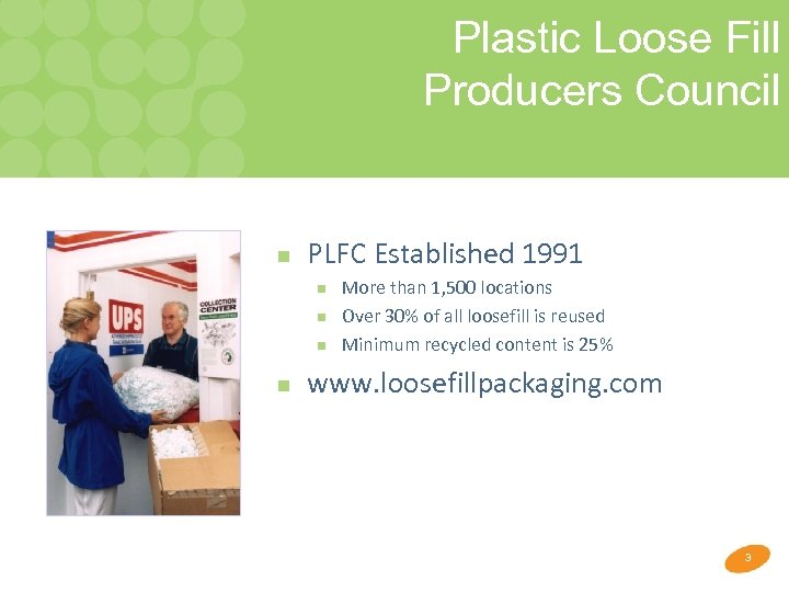 Plastic Loose Fill Producers Council n PLFC Established 1991 n n More than 1,