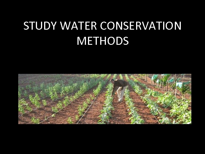 STUDY WATER CONSERVATION METHODS 