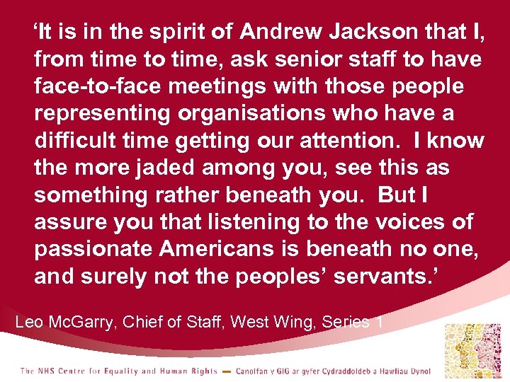 ‘It is in the spirit of Andrew Jackson that I, from time to time,