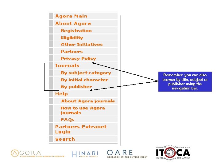 Remember you can also browse by title, subject or publisher using the navigation bar.