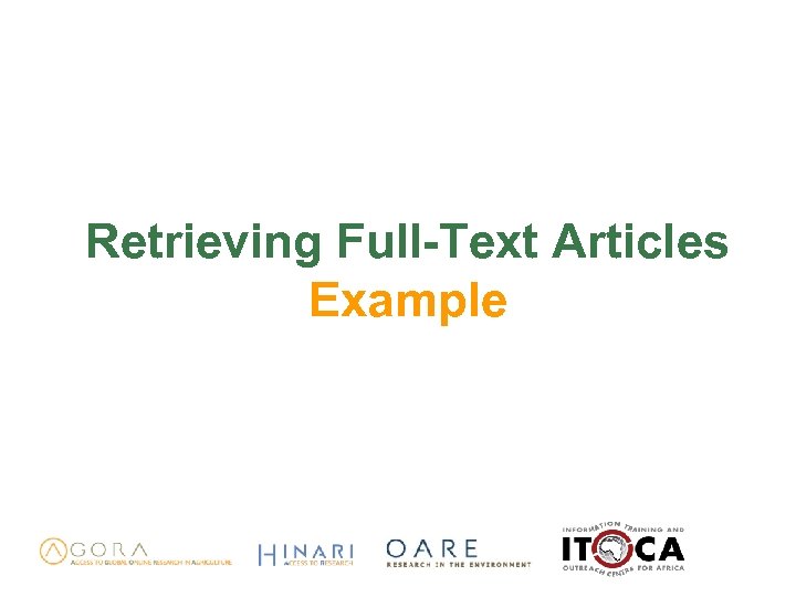Retrieving Full-Text Articles Example 