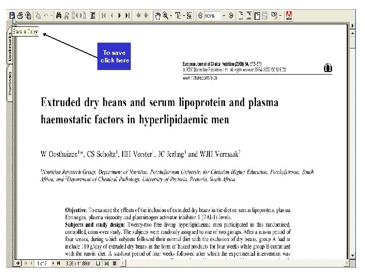 Using CAB Abstracts To save click here CAB Abstracts 
