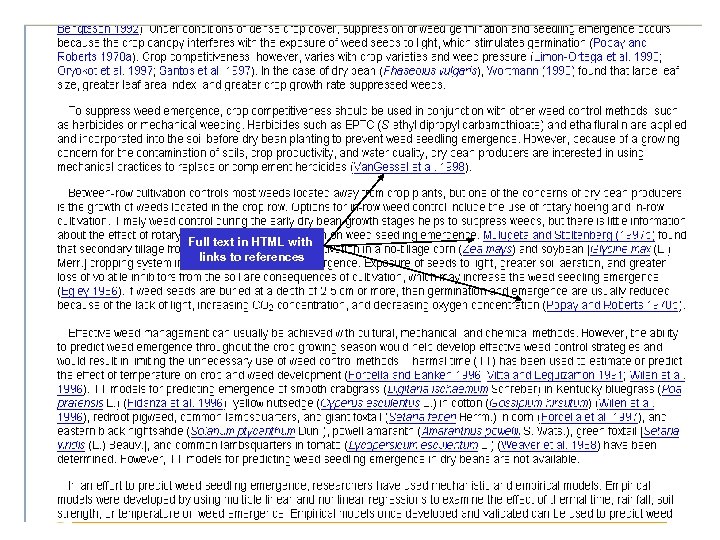 Full text in HTML with links to references CAB Abstracts 