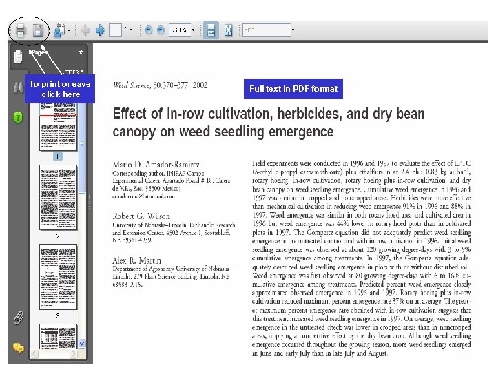 To print or save click here Full text in PDF format CAB Abstracts 