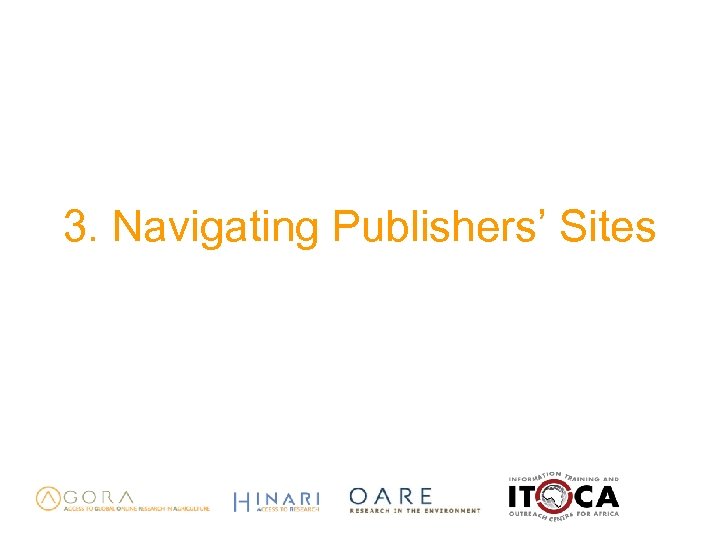 3. Navigating Publishers’ Sites 