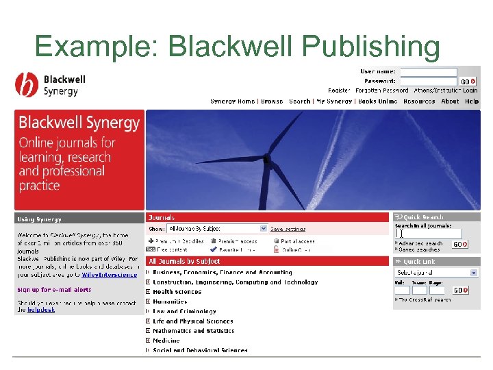 Example: Blackwell Publishing 