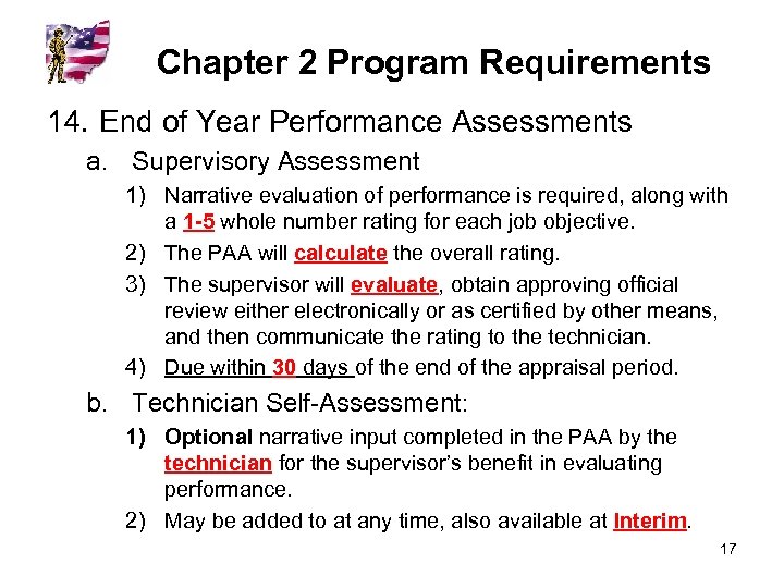 Chapter 2 Program Requirements 14. End of Year Performance Assessments a. Supervisory Assessment 1)