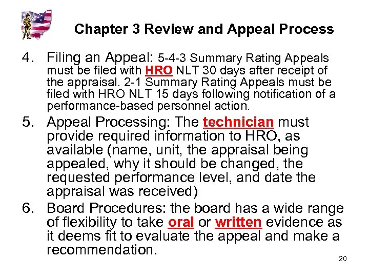 Chapter 3 Review and Appeal Process 4. Filing an Appeal: 5 -4 -3 Summary