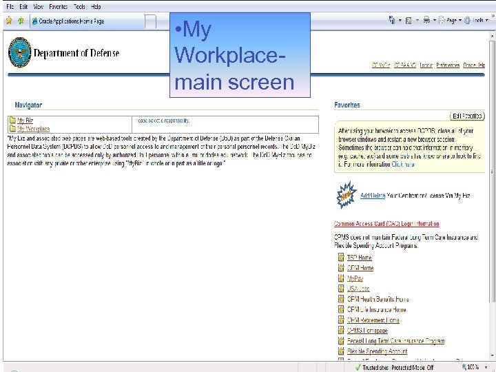  • My Workplace- main screen 43 