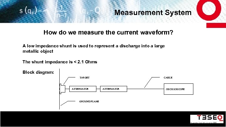 Measurement System How do we measure the current waveform? A low impedance shunt is