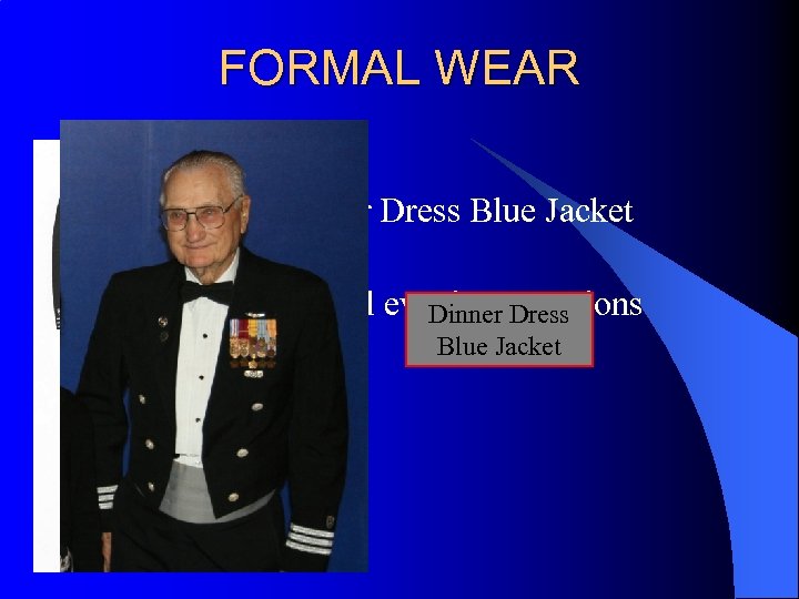 FORMAL WEAR l Dinner Dress Blue Jacket l Formal evening occasions Dinner Dress Blue