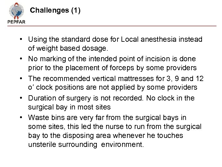 Challenges (1) • Using the standard dose for Local anesthesia instead of weight based