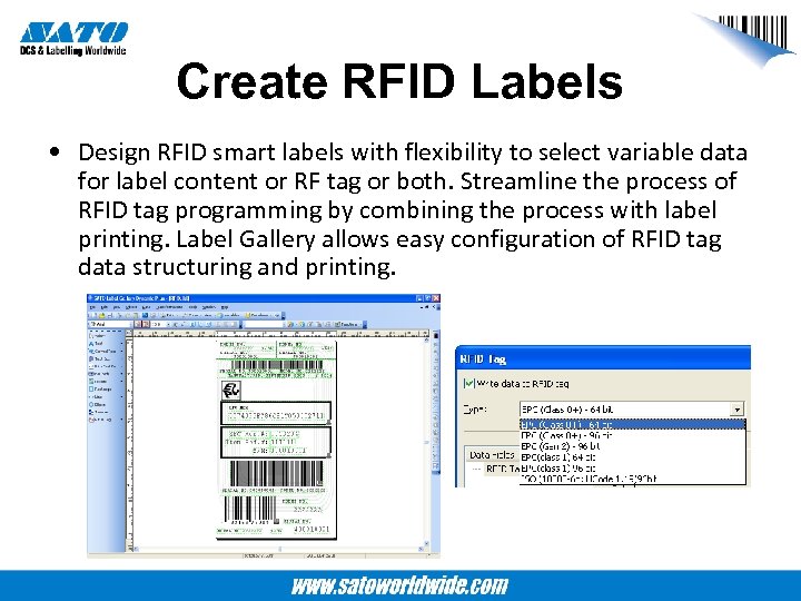 Create RFID Labels • Design RFID smart labels with flexibility to select variable data