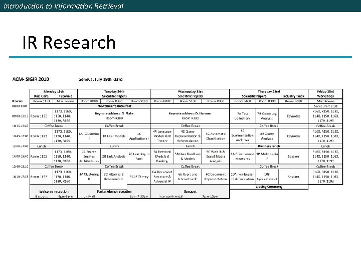 Introduction to Information Retrieval IR Research 