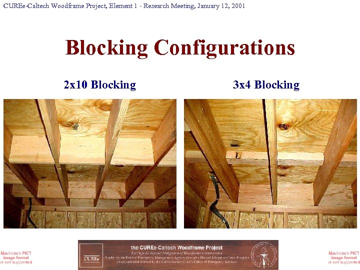 CUREe-Caltech Woodframe Project, Element 1 - Research Meeting, January 12, 2001 Blocking Configurations 2