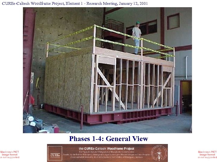 CUREe-Caltech Woodframe Project, Element 1 - Research Meeting, January 12, 2001 Phases 1 -4: