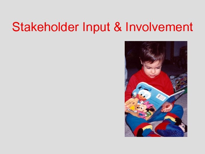 Stakeholder Input & Involvement 