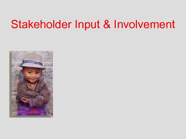 Stakeholder Input & Involvement 