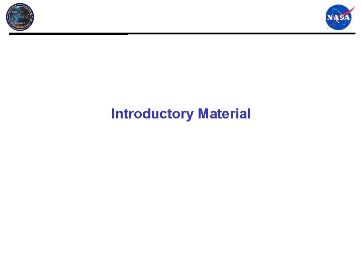 Introductory Material 