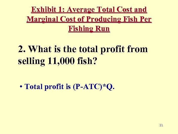 Exhibit 1: Average Total Cost and Marginal Cost of Producing Fish Per Fishing Run