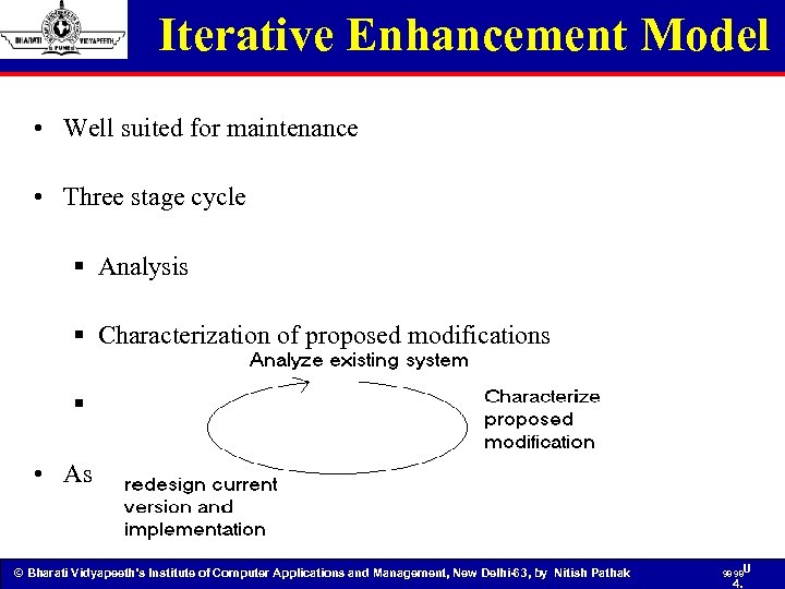 Iterative Enhancement Model • Well suited for maintenance • Three stage cycle § Analysis