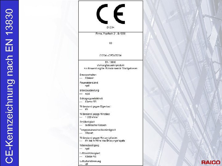 CE-Kennzeichnung nach EN 13830 