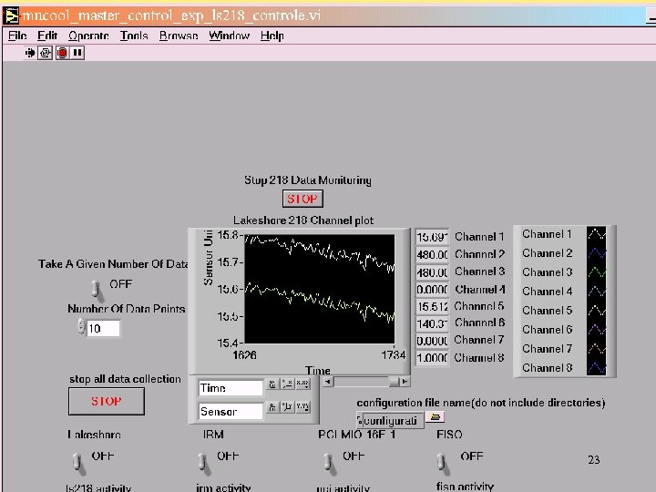 Picture of daq screen. 23 