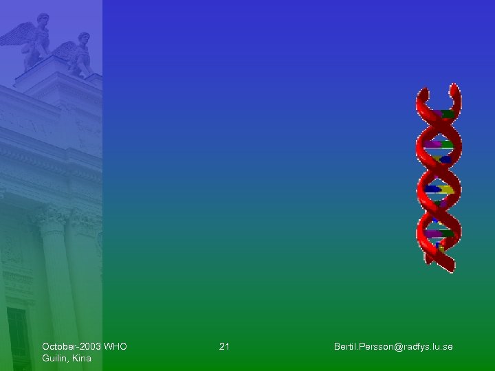 October-2003 WHO Guilin, Kina 21 Bertil. Persson@radfys. lu. se 