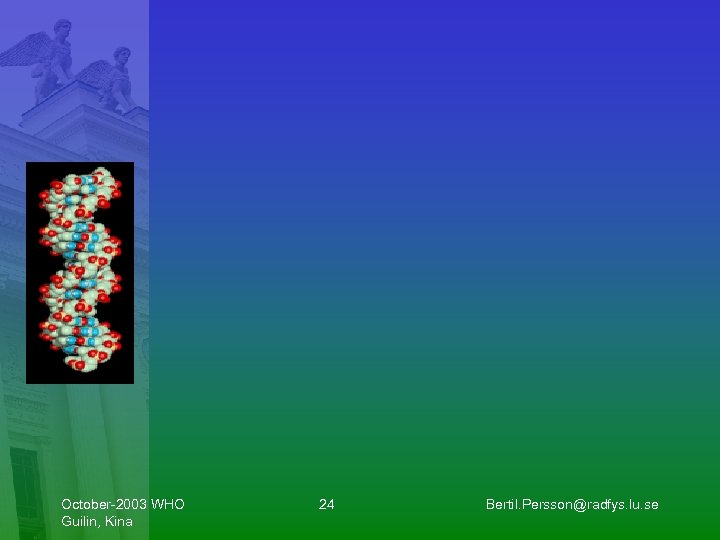 October-2003 WHO Guilin, Kina 24 Bertil. Persson@radfys. lu. se 